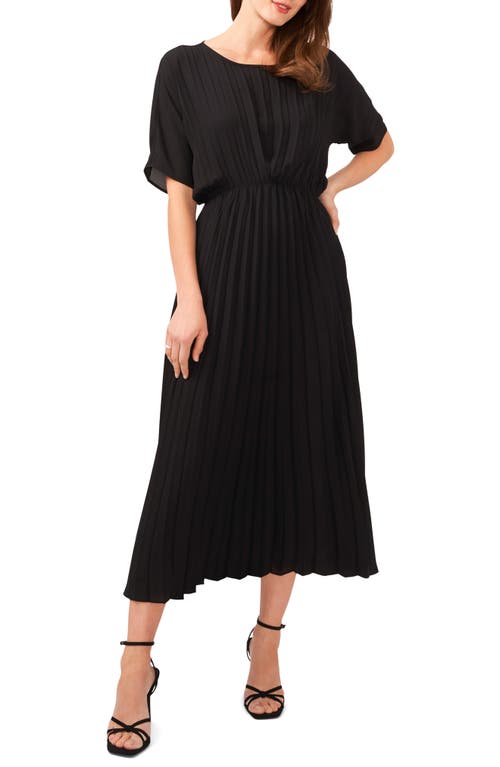 halogen(r) Pleated Midi Dress in Rich Black
