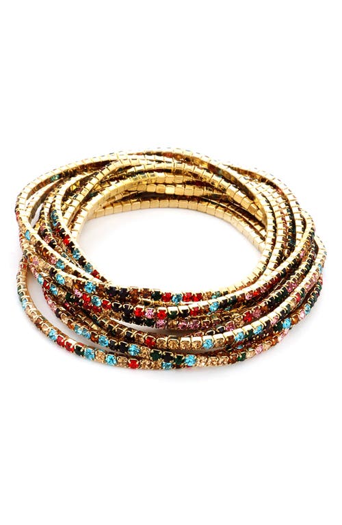 Shop Panacea Set Of 10 Crystal Bracelets In Multi