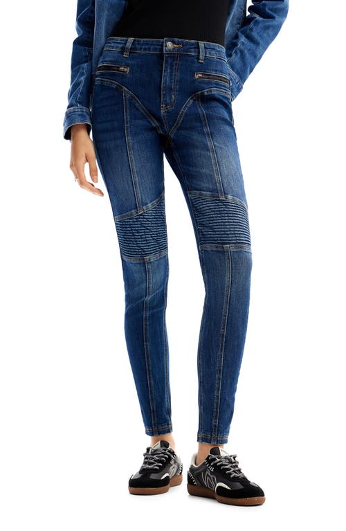 Slim Biker Jeans in Blue