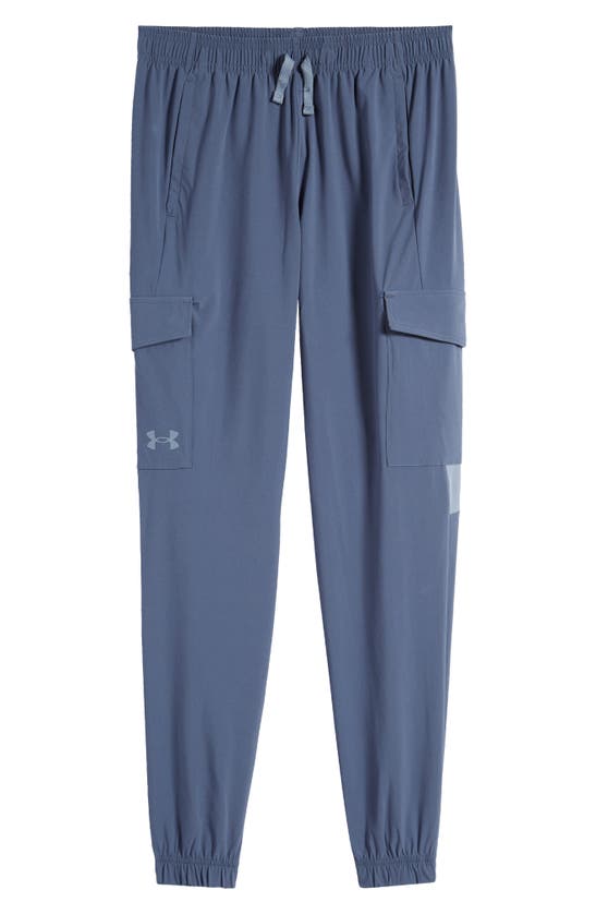 Shop Under Armour Kids' Ua Pennant Woven Cargo Pants In Downpour Gray / Gravel