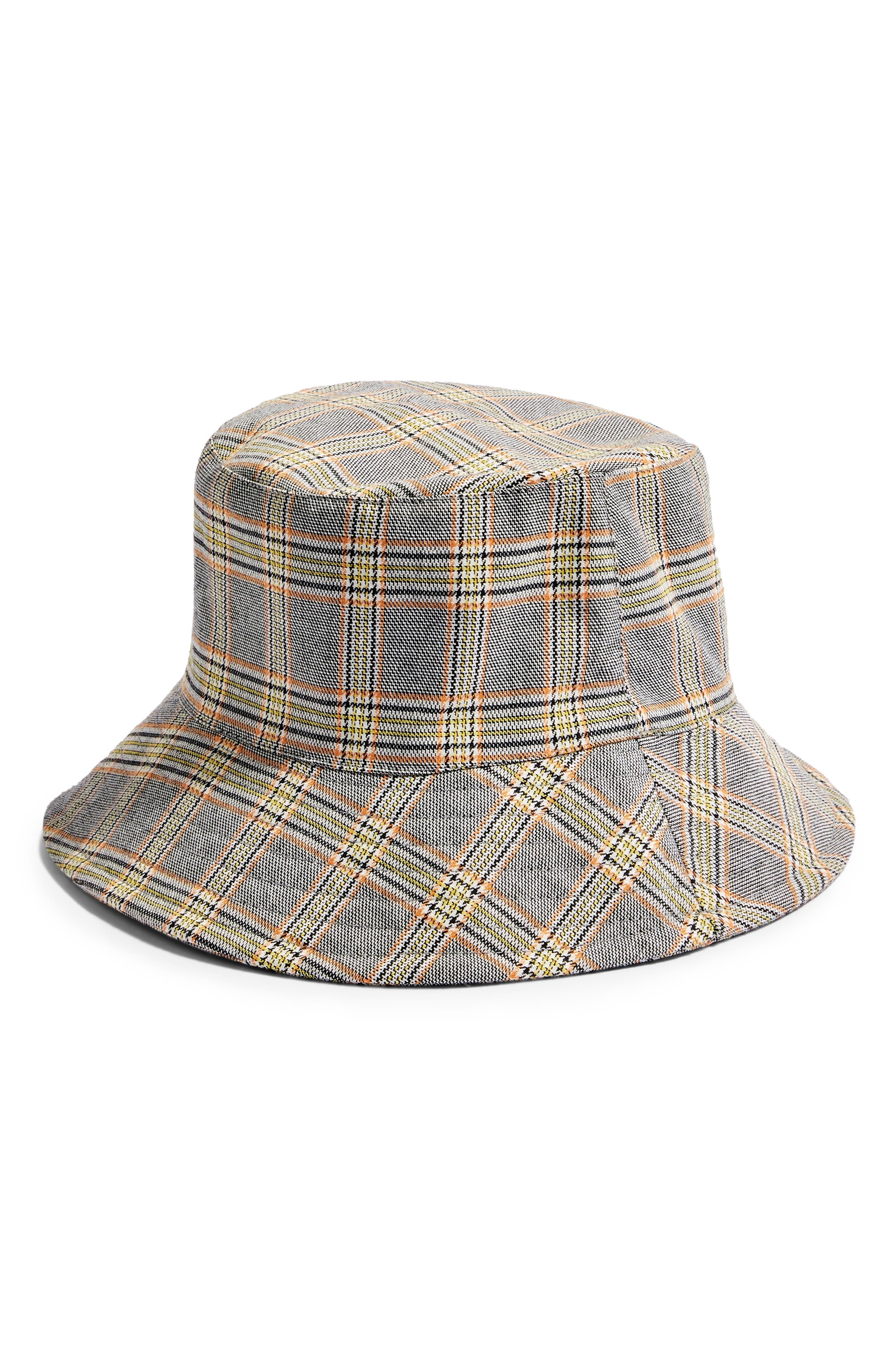 glen plaid bucket hat