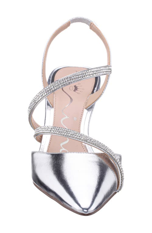Nina Nela Slingback Pointed Toe Pump In Silver