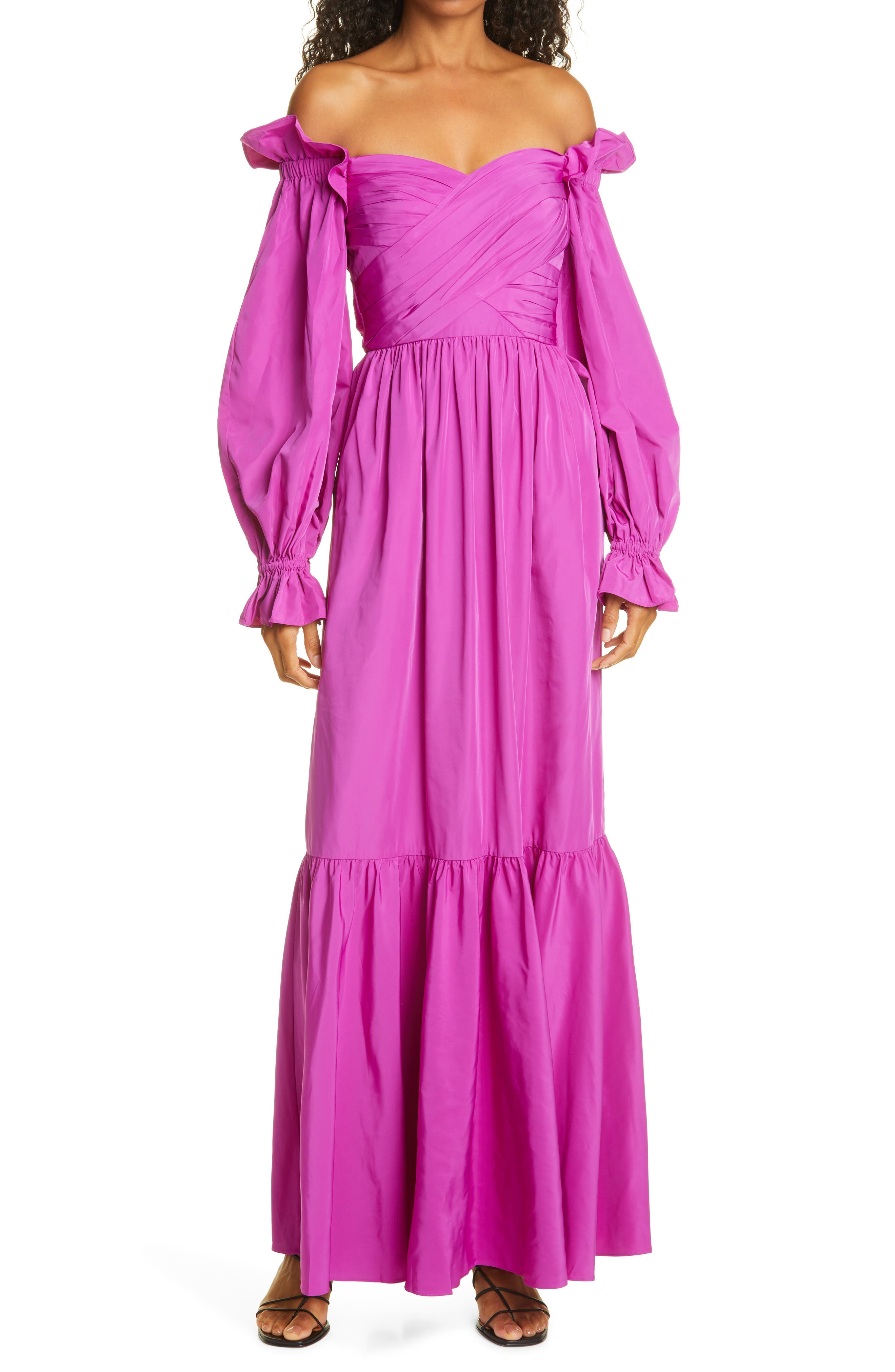 taffeta long dress