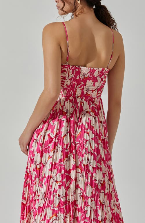 Shop Astr The Label Maeve Floral Midi Sundress In Pink Cream Floral