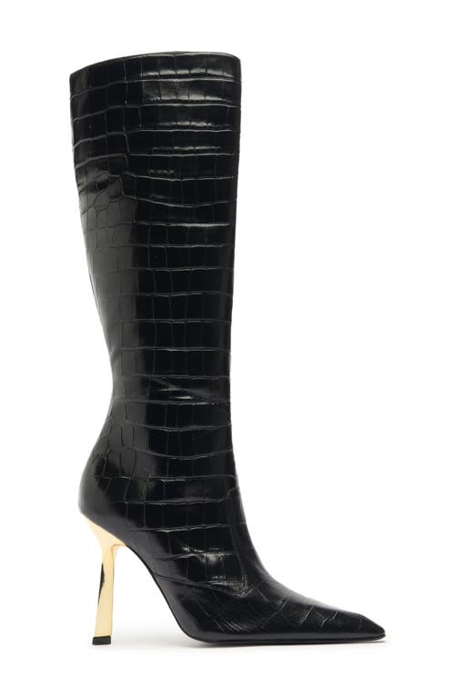 Shop Schutz Ciara Pointed Toe Knee High Boot In Black