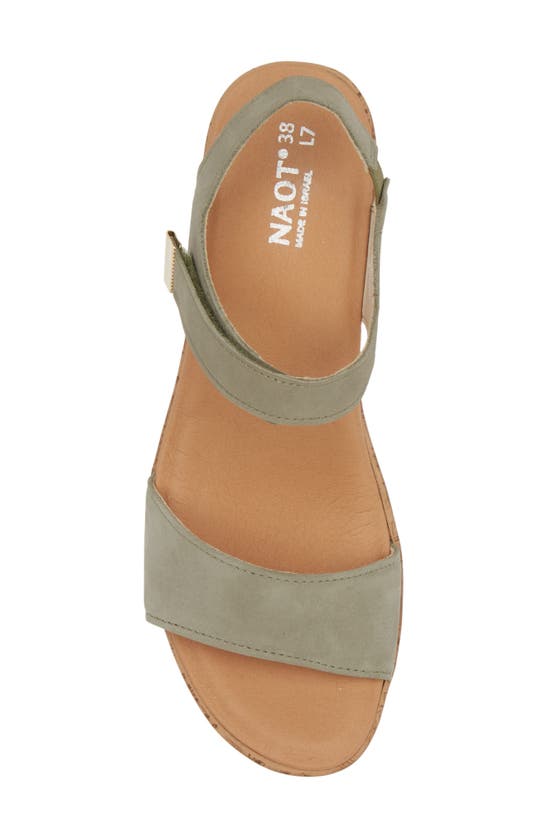 Naot Summer Platform Wedge Sandal In Sage Nubuck