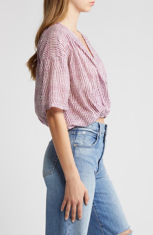 Shop Nation Ltd Josephine Faux Wrap Top In Wavy Stripe