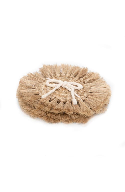 Tallo De Olivo Fique Fringe Coasters Set Of 4 In Natural