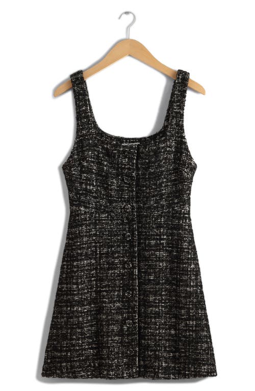 Shop & Other Stories Sleeveless Tweed Dress In Black Dark