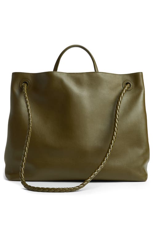 Bottega Veneta Andiamo Large Leather Tote Bag In 3356 Olive Oil-m Brass
