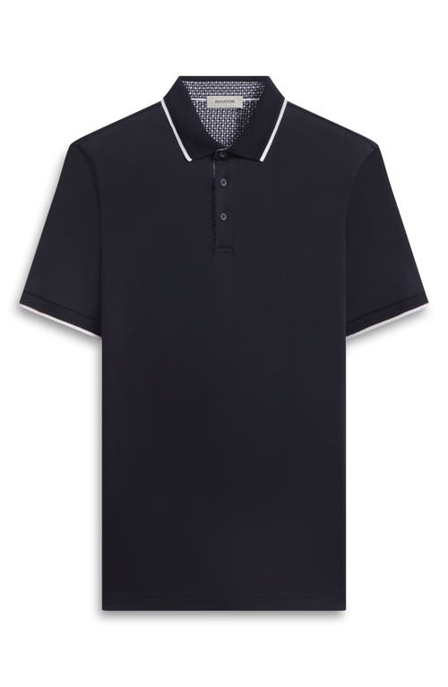 Shop Bugatchi Tipped Contrast Collar Polo In Black