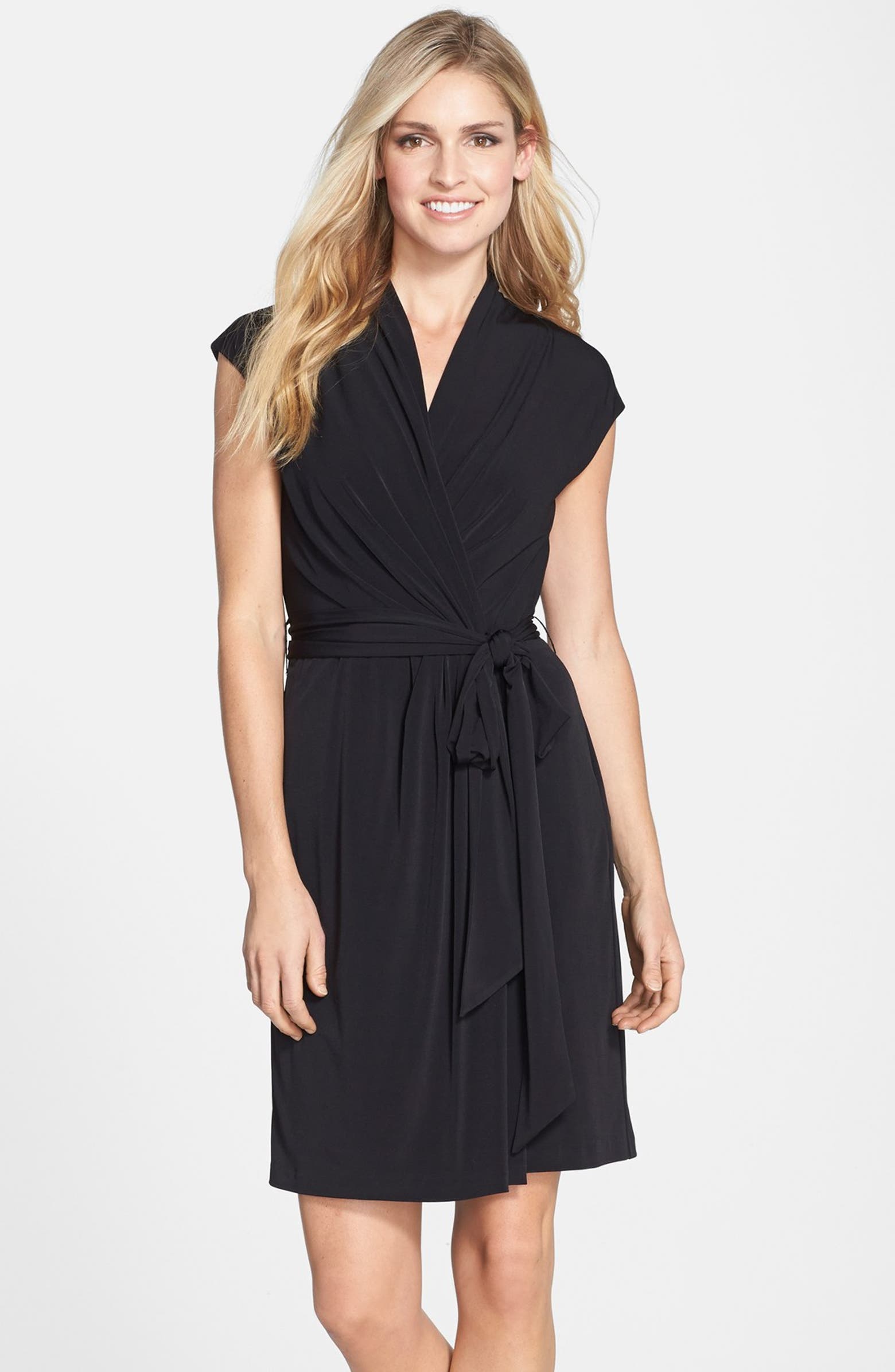 Eliza J Cap Sleeve Faux Wrap Jersey Dress (Online Only) | Nordstrom