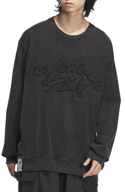 Shop Y-3 Distressed Appliqué Sweatshirt In Black