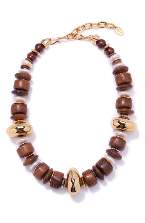 Lizzie Fortunato Robles Beaded Necklace in Brown at Nordstrom