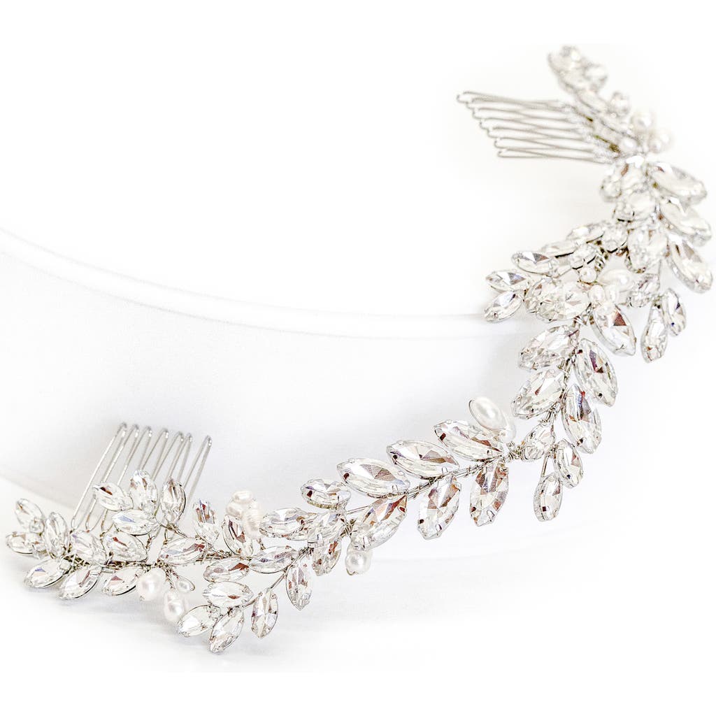 Brides And Hairpins Brides & Hairpins Abrielle Pearl & Crystal Halo Comb In White