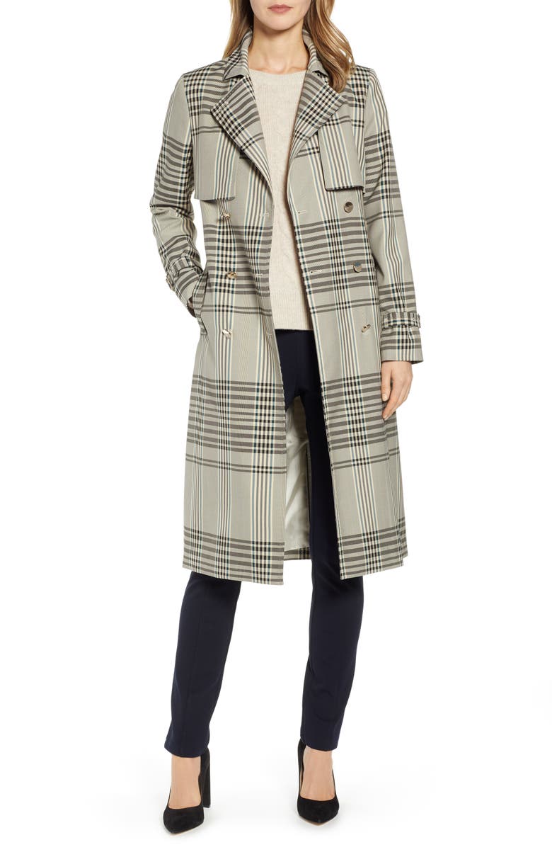 Ted Baker London Buckle Cuff Check Trench Coat | Nordstrom