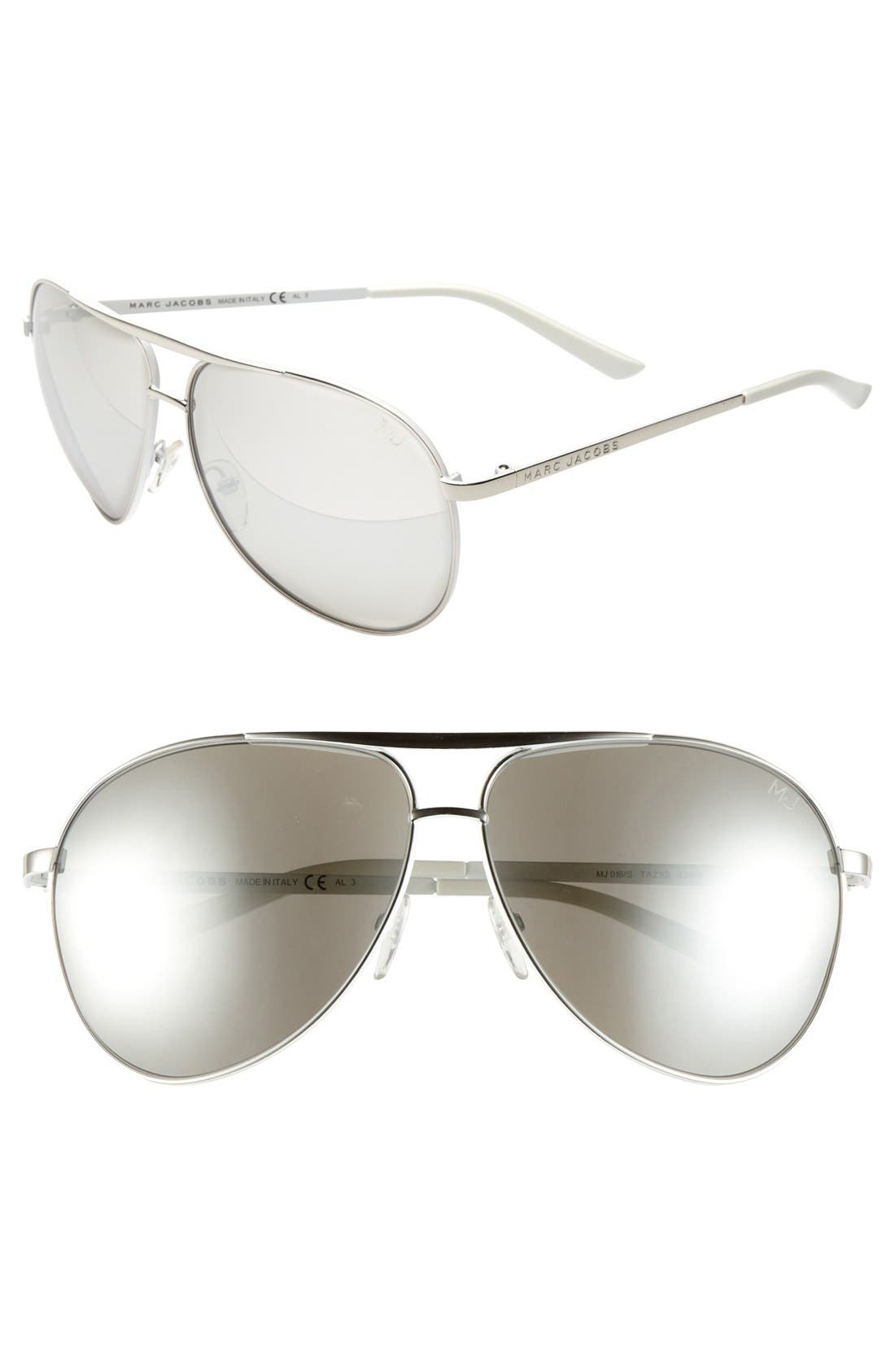 MARC JACOBS 'Signature' 62mm Metal Aviator Sunglasses Nordstrom