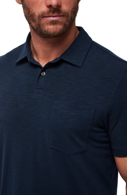 Travismathew Cloud Slub Pocket Polo In Total Eclipse