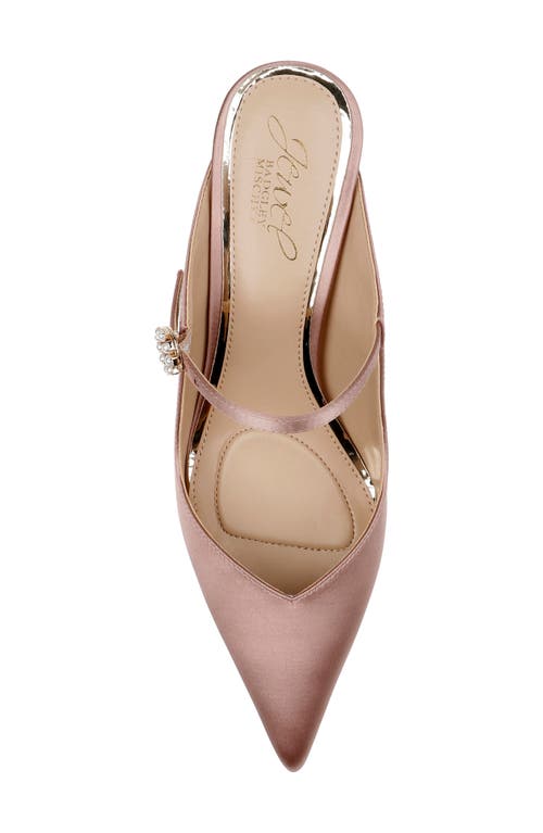 Shop Jewel Badgley Mischka Kaylin Mary Jane Pointed Toe Mule In Blush Satin