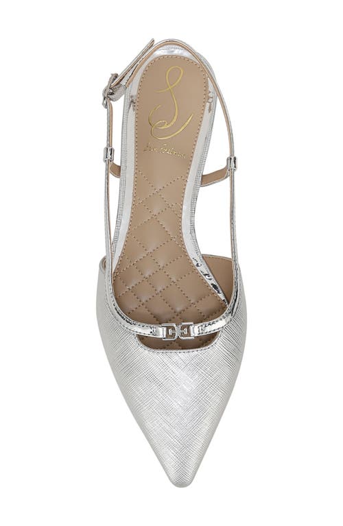 Shop Sam Edelman Cohen Pointed Toe Flat In Soft Silver