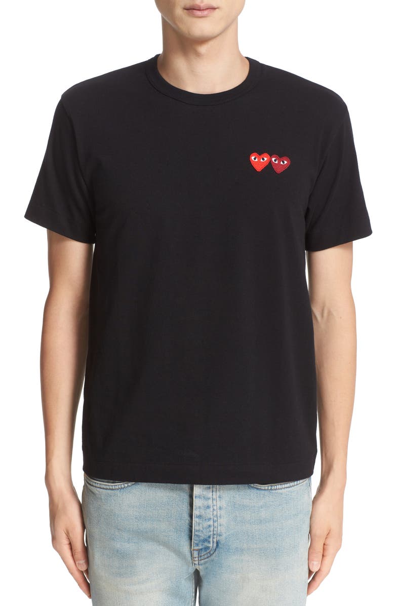 Comme des Garçons PLAY Twin Hearts Slim Fit Jersey T-Shirt | Nordstrom