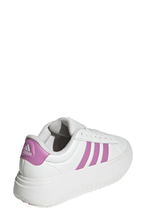 Adidas Originals Adidas Grand Court Platform Sneaker In White/purple/purple