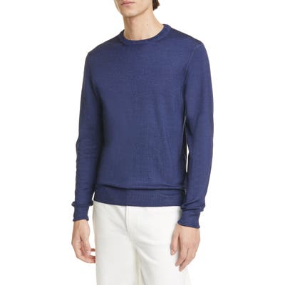 Boglioli Trim Fit Wool Crewneck Sweater, Blue