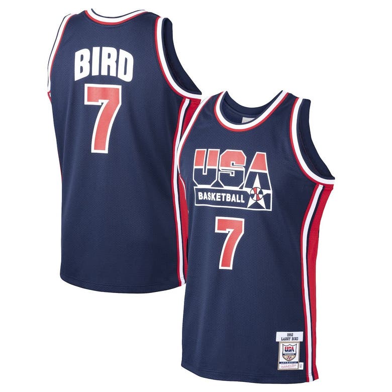 Men's Mitchell & Ness Larry Bird Navy USA Basketball Home 1992