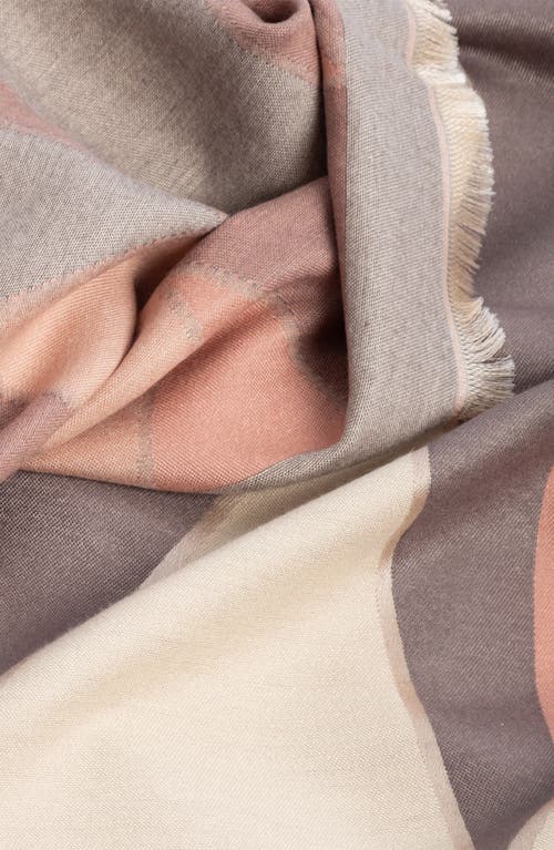 Saachi Mosaic Reversible Scarf In Pink/beige/cream
