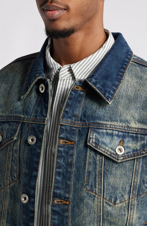 Elwood Garage Denim Trucker Jacket In Nine To Five