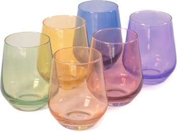 Estelle Colored Glass Set of 6 Stemless Wine Glasses | Nordstrom