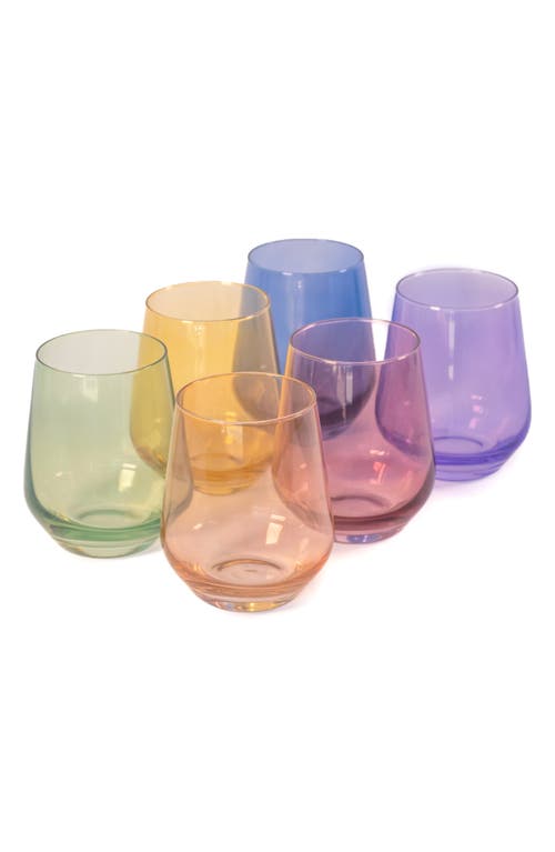Estelle Colored Glass Set of 6 Stemless Wine Glasses in Pastel Mixed at Nordstrom