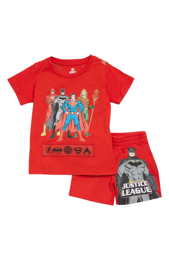 Shop Freeze Kids' Dc Comic Graphic T-shirt & Shorts Set In Red