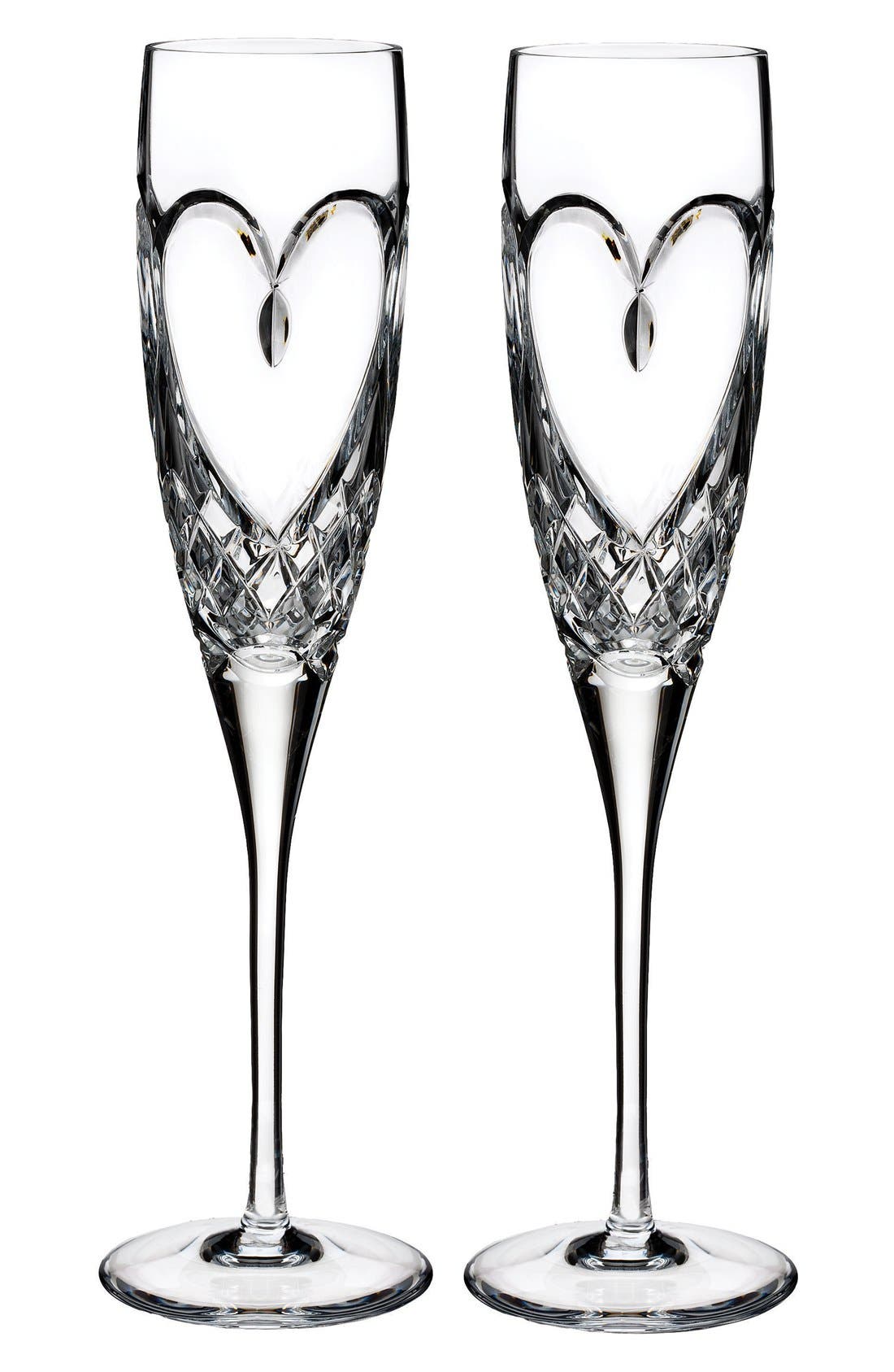 UPC 701587154765 product image for Waterford True Love Set Of 2 Lead Crystal Champagne Flutes, Size One Size - Whit | upcitemdb.com