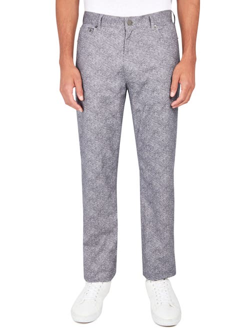 Brooklyn Brigade Marled Print Cotton Stretch 5-pocket Pants In Charcoal