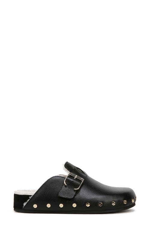 Veronica Beard Fern Leather Shearling Rivets Clogs In Black