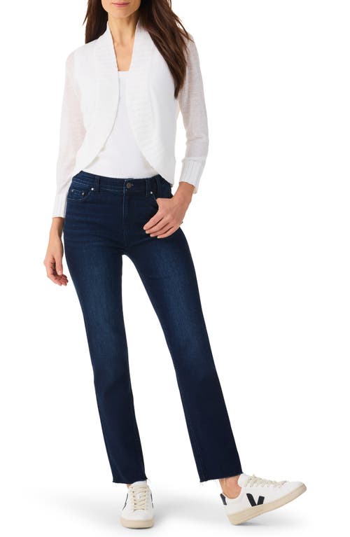 Nic + Zoe Nic+zoe Linen Blend Bolero Cardigan In Paper White