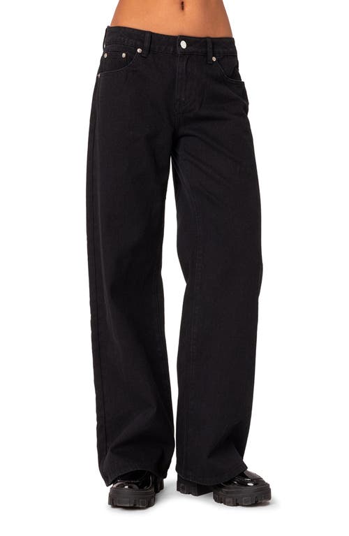 EDIKTED Daytime Wide Leg Jeans Black at Nordstrom,