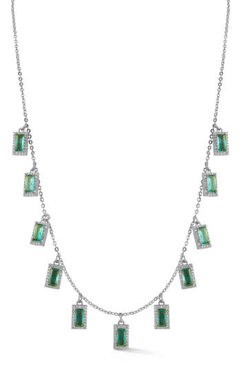 Shop Chloe & Madison Chloe And Madison Cubic Zirconia Charm Necklace In Silver