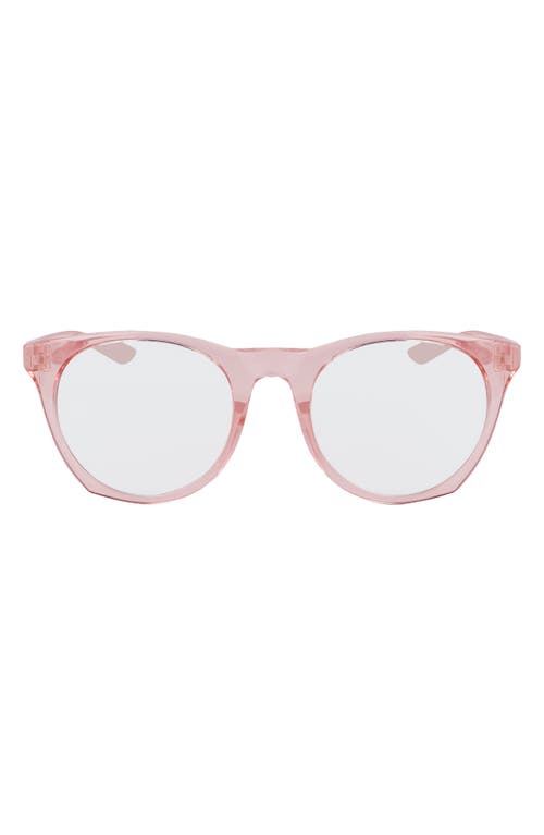Nike Essential Horizon 51mm Round Blue Light Blocking Glasses In Washed Coral/blue Light
