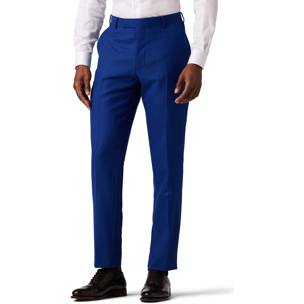 Men's Tailored Fit Flat Front Dress Pants In Cobalt Men's Tailored Fit Flat Front Dress Pants In Cobalt