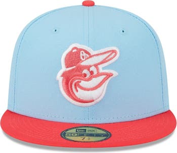 Men's New Era Sky Blue Baltimore Orioles Logo White 59FIFTY Fitted Hat