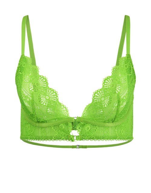 Adore Me Kinley Unlined Plunge Bra In Medium Green