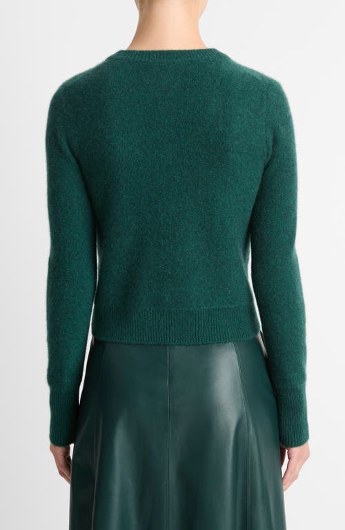 Shop Vince Boiled Cashmere Cardigan In Heather Jade Lake