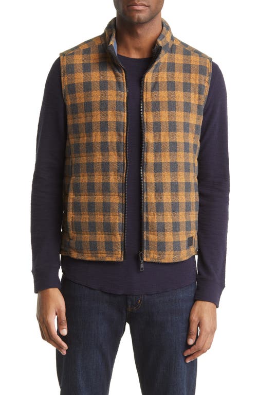 Plaid Quilted Vest in Camel
