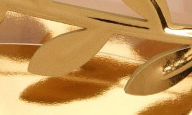 Gianvito Rossi Flavia Leaf Pointed Toe Asymmetric Slingback Sandal In Gold