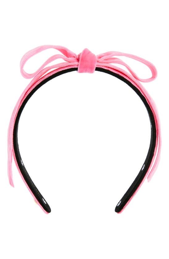 Lele Sadoughi Velvet Ribbon Bow Headband In Pink
