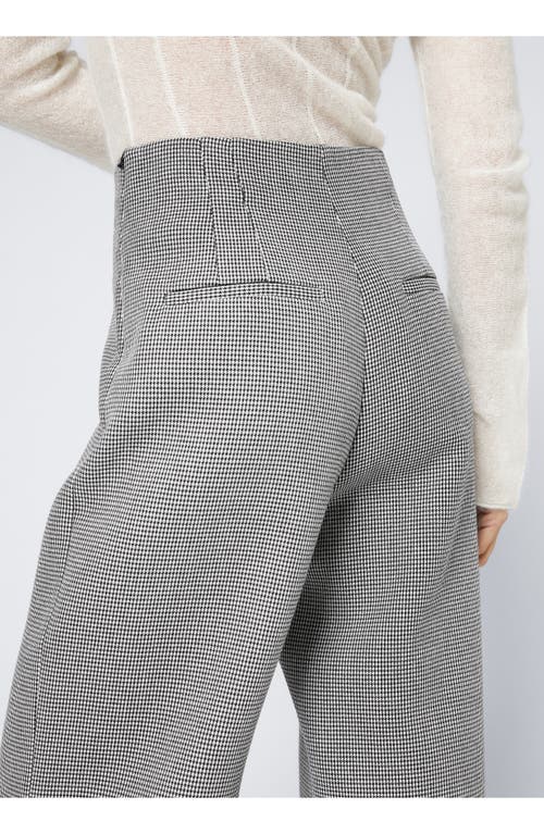 & Other Stories High Waist Wide Leg Trousers In Black/white Mini Check
