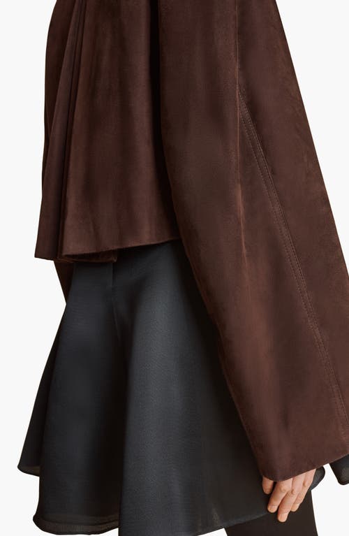 Shop Khaite The Garothy Suede Jacket In Dark Brown