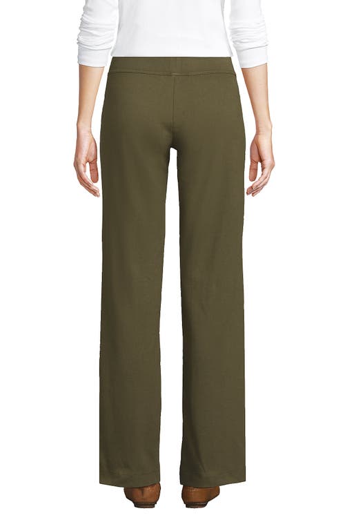 Lands' End Plus Size Starfish Mid Rise Straight Leg Pants In Forest Moss